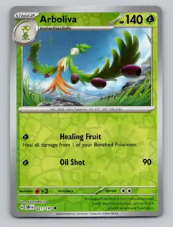 Reverse Holo Arboliva 021/197 Uncommon Obsidian Flames Pokemon - Image 1