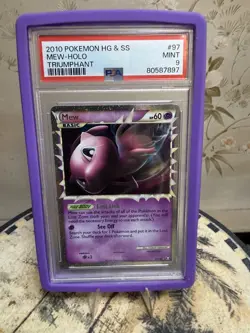 MEW PRIME HOLO 97/102 PSA 9 POKEMON HEARTGOLD & SOULSILVER TRIUMPHANT - Image 1