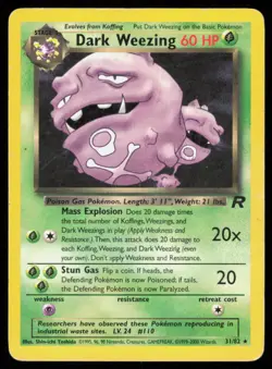 DARK WEEZING 31/82 VINTAGE RARE TEAM ROCKET POKEMON HP - Image 1