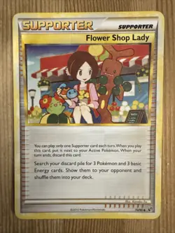 Flower Shop Lady 74/90 Undaunted Uncommon English Pokemon Card 2010 HP - Image 1