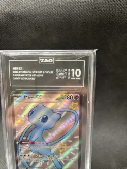 Pokemon Mew ex Shiny Ultra Rare 216/091 SV: Paldean Fates TAG 10 Holo Card - Image 3
