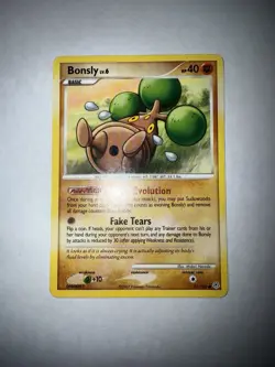 Pokemon Bonsly 71/130 Diamond & Pearl Basic Common Regular 40HP Card 2007 LP-MP - Image 1