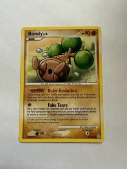 Pokemon Bonsly 71/130 Diamond & Pearl Basic Common Regular 40HP Card 2007 LP-MP - Image 2