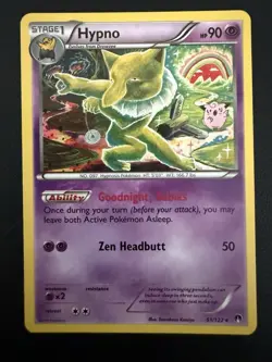 Pokemon TCG Hypno 51/122 Breakpoint Rare Stage 1 Zen Headbutt Goodnight Babies … - Image 1