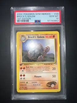Pokemon TCG Brock's Golem 020/132 Gym Heroes 1st Edition PSA 10 - Image 4