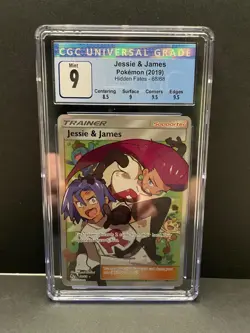 2019 Pokemon SM Hidden Fates Jesse and James Full Art 68/68 CGC 9 Holo Trainer - Image 1