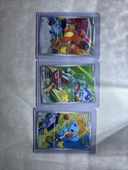 Pokemon First Partner Illustration Collection Kanto Starter Set Series 1 Promos - Image 1