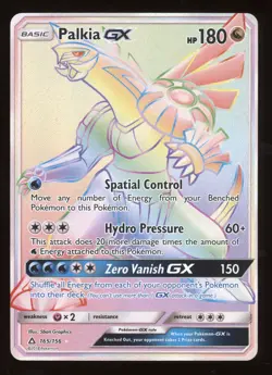 2018 Pokemon S&M Ultra Prism Palkia GX Rainbow Secret Rare #165/156 - Image 1