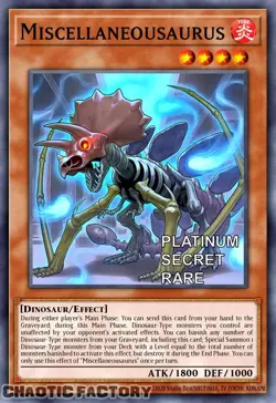 YUGIOH RA04-EN022 Miscellaneousaurus Platinum Secret Rare 1st Edition NM - Image 1