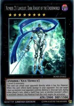 Yugioh Number 23: Lancelot, Dark Knight of the Underworld BOSH-ENSE2 Super NM - Image 1