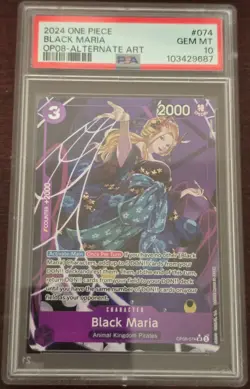 2024 One Piece Op08-Two Legends Black Maria #074 Alternate Art PSA 10 - Image 1
