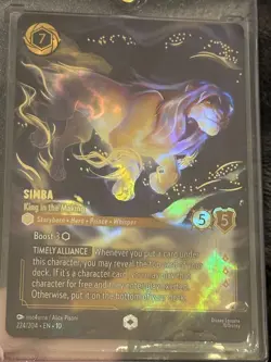 Disney Simba-King in the Making Enchanted Foil 224/204 The Lion King Lorcana TCG - Image 2