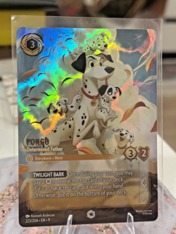Disney Lorcana Fabled EN 9- Pongo - Determined Father Enchanted 223/204 Holo - Image 1