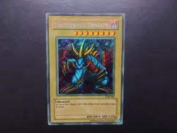 Yugioh - Tri-Horned Dragon LOB-000 Secret Rare Wavy Print Faded - Image 1