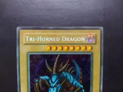 Yugioh - Tri-Horned Dragon LOB-000 Secret Rare Wavy Print Faded - Image 2