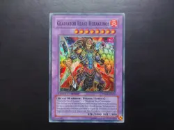 Yugioh - Gladiator Beast Heraklinos TDGS-ENSE2 Super Rare Promo - Image 1
