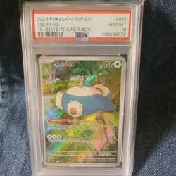 PSA 10 GEM MINT Snorlax SVP 051 Black Star Promo 151 ETB Pokemon 2023 - Image 1