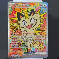 Pokemon Meowth GX Full Art Holo Rare 121/088 POR 2026 170HP Natsumi Yoshida - Image 1