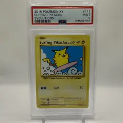Pokemon Surfing Pikachu XY Evolutions Secret Rare #111 PSA 9 Mint - Image 1