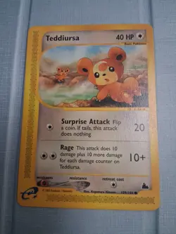 Pokemon Teddiursa 109/144 Skyridge Common NM Fast Ship - Image 1