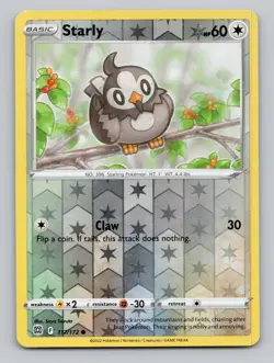 Reverse Holo Starly 117/172 Common Brilliant Stars Pokemon - Image 1