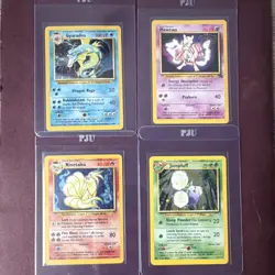Pokemon Wizards Gyarados Mewtwo Ninetales Jumpluff Lot Base Set Neo Genesis 4 C… - Image 1