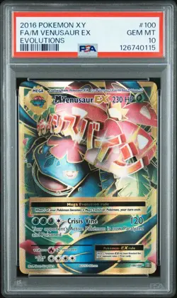 2016 Pokemon XY Evolutions M Venusaur EX Full Art 100/108 PSA 10 Gem Mint - Image 1