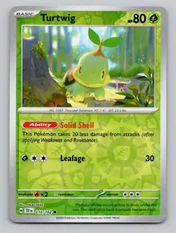 Reverse Holo Turtwig 010/162 Common Temporal Forces Pokemon - Image 1