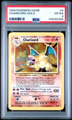 1999 POKEMON GAME #4 CHARIZARD-HOLO PSA 4 - Image 1