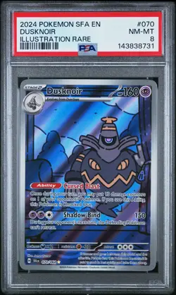 2024 Pokemon Sfa En-Shrouded Fable #070 Dusknoir Illustration Rare PSA 8 - Image 1