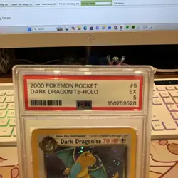 Pokemon Dark Dragonite Team Rocket 5/82 Holo Rare 2000 PSA 5 - Image 3