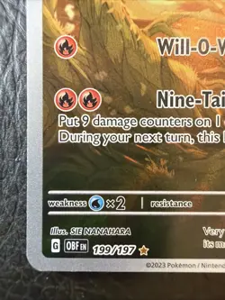 Pokemon TCG Ninetales #199/197 SV03: Obsidian Flames Illustration Rare Holo - Image 2