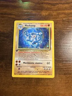Italian Machamp Holo First Edition 8/102 Pokemon Base Set - Image 1