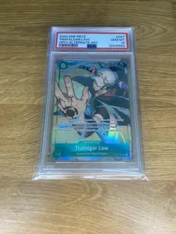 ONE PIECE Pre Errata TRAFALGAR LAW Alt Art OP01-047 PSA 10 Romance Dawn - Image 2