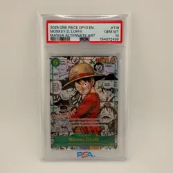 One Piece OP13-118 SEC PSA 10 Monkey D Luffy Manga Alt Art - Image 1