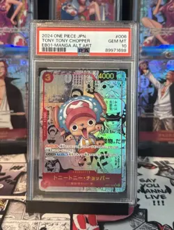 MANGA ALT ART CHOPPER One Piece EB01 Memorial Collection Japanese #006 PSA 10 - Image 1