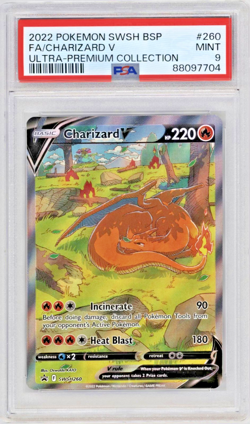 PSA 9 Charizard v SWSH260 Holo Sword & Shield Black Star Promo Card PSA MINT 9 - Image 1