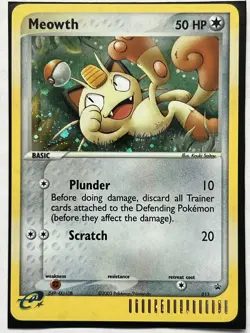 Meowth 013 Black Star Unlimited Holo Pokemon Card TCG - Image 1