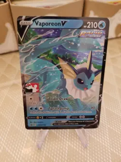 Vaporeon V Pokemon Prize Pack Series 1 Promo Pokemon Card NM/LP Play Stamp - Image 1