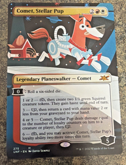MTG Comet, Stellar Pup Borderless UNF #275 NM Unfinity Planeswalker - Image 1