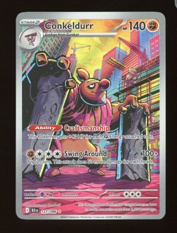 2025 Pokemon TCG Conkeldurr Illustration Rare 127/86 Black Bolt HOLO - Image 1