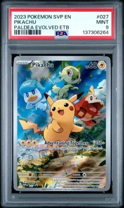 PSA 9 - Pikachu [Paldea] #27 Pokemon Promo - Holo - Image 1