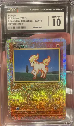 2002 Pokemon Ponyta #87 Legendary Collection Reverse Holo CGC 10 Gem Mint 87/110 - Image 1