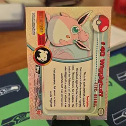 Topps Wigglytuff #40 Pokemon Topps Series 1 TV Animation Holo Rare English - Image 2