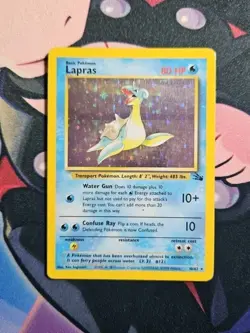 Pokemon TCG Lapras Fossil Holo Unlimited Rare 10/62 MP/HP Condition - Image 1