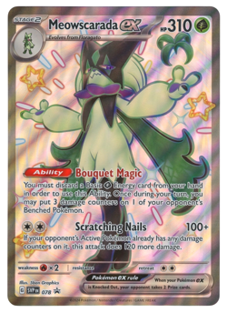 POKEMON MEOWSCARADA EX 078 PALDEAN FATES PROMO OVERSIZED JUMBO - Image 1