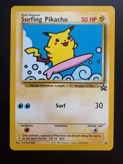 Pokemon TCG 2001 Wizards of the Coast Black Star Promo Surfing Pikachu (28) - NM - Image 1