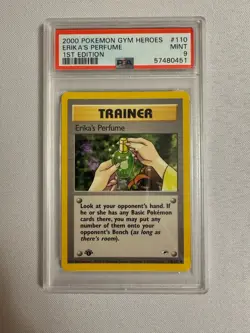 2000 Pokemon - 1st Edition Erika’s Perfume - Gym Heroes 110/132 - PSA 9 MINT!! - Image 1