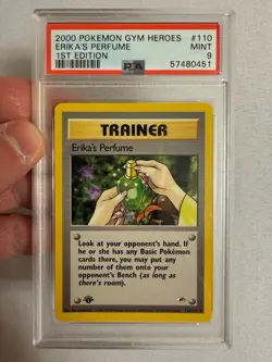 2000 Pokemon - 1st Edition Erika’s Perfume - Gym Heroes 110/132 - PSA 9 MINT!! - Image 2