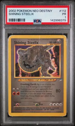 2002 POKEMON NEO DESTINY #112 SHINING STEELIX PSA 1 - Image 1